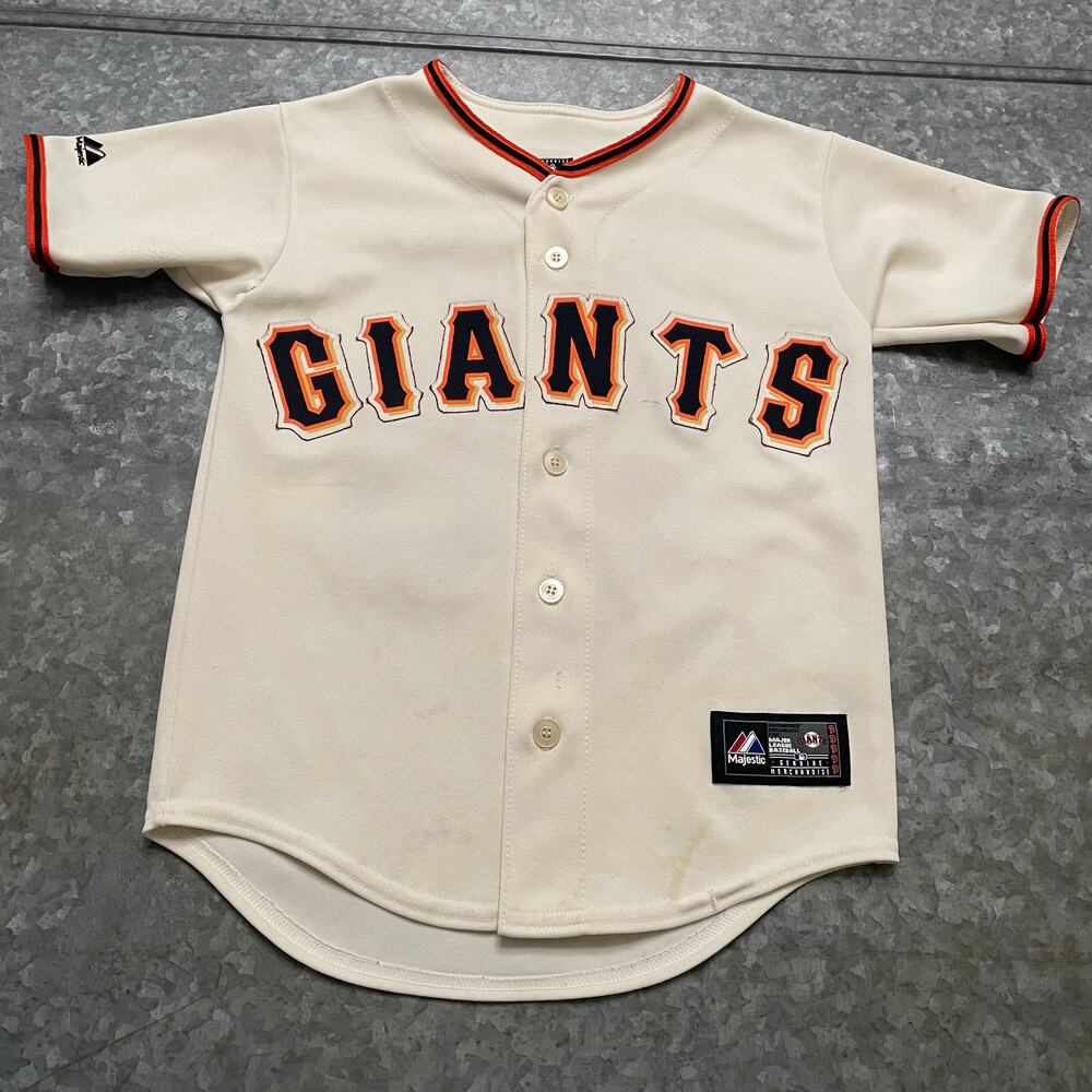 San Francisco Giants 28 Buster Posey Majestic Jersey Youth Medium MLB Vintage